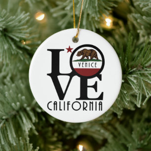 LOVE Venice California Ceramic Tree Decoration