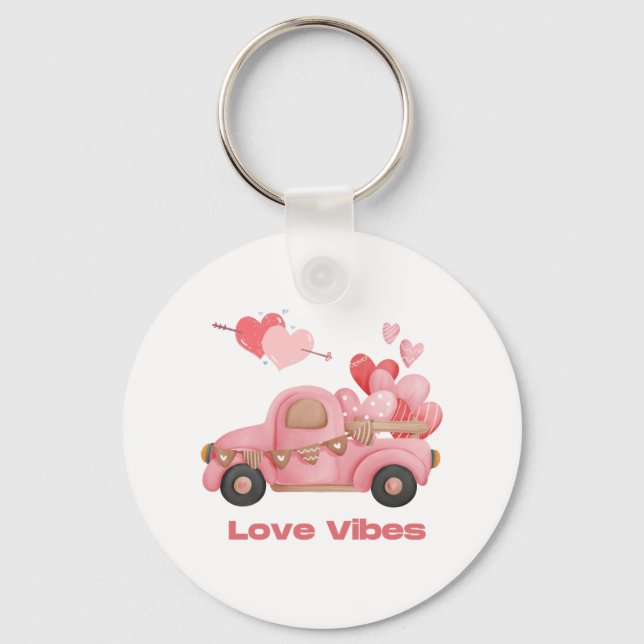 Love vibes , valentine's day 2023   key ring (Front)