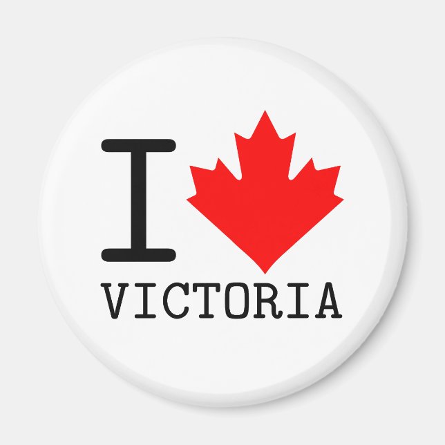 Love Victoria, British Columbia Canada Maple Leaf Magnet (Front)