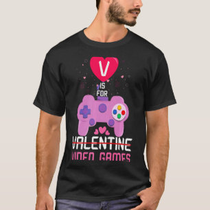 Love Video Game Gamer Gaming Hearts Day Happy Vale T-Shirt