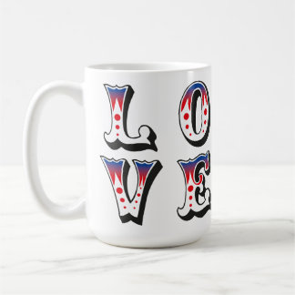 Love - Vintage Circus Carnival Style Coffee Mug