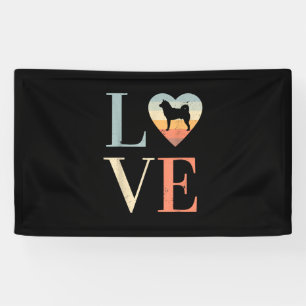 Love Vintage Siberian Husky Gift Valentines gift Banner