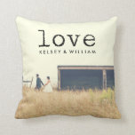 Love Vintage Typewriter Font Typography for Photo Cushion<br><div class="desc">Show off your favourite photos of the two of you with this simple and chic pillow. The word "love" is presented in a vintage style typewriter font, and there is another line which can be personalised with your names and year or any message you prefer. You can use a separate...</div>