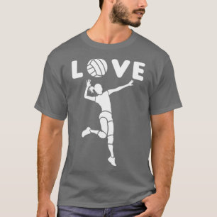 Love Volleyball Fan Coach Spiker Player Girl Jump T-Shirt