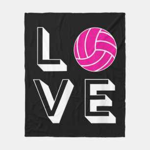 Love Volleyball Girls Birthday Gift Graphic  Fleece Blanket
