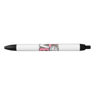 Love Volleyball Leopard Print Women Girls Volleyba Black Ink Pen