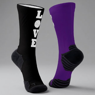 LOVE Volleyball Player Custom Team Colours Sports Socks