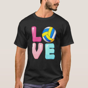 Love Volleyball Player Team Fan Girls Womens T-Shirt