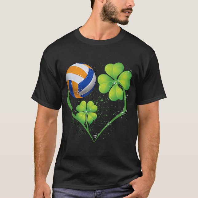 Love Volleyball Shamrock C Saint Patrick's Day Men T-Shirt (Front)