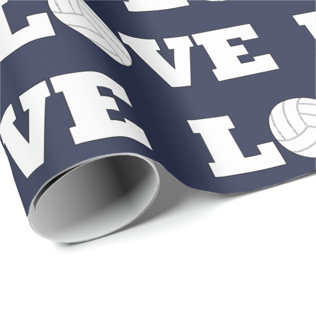 LOVE Volleyball Team Colour Gift Wrapping Paper (Roll Corner)