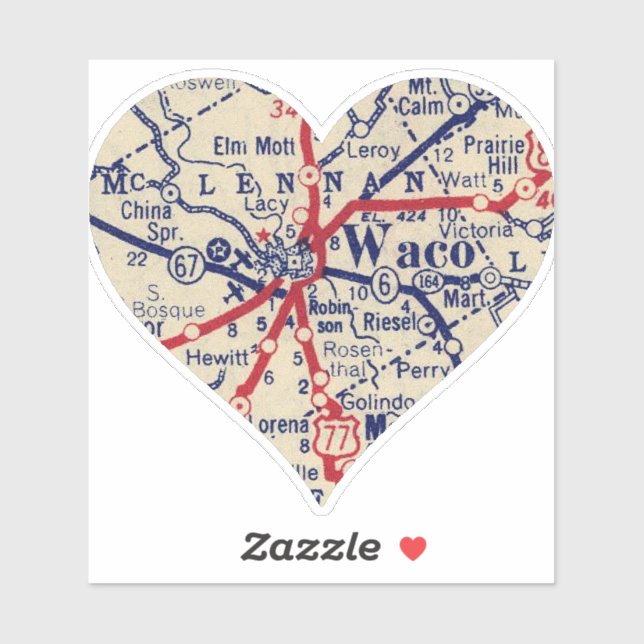 Love Waco Vintage Map (Sheet)