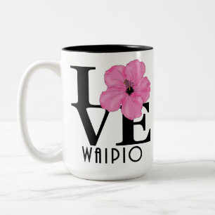 LOVE Waipio Hawaii Pink 15oz Two-Tone Coffee Mug