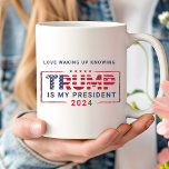 Love Waking Up Knowing Trump Is My President Coffee Mug<br><div class="desc">Showcase your political pride with the Love Waking Up Knowing Trump Is My President Coffee Mug. Featuring a bold design that pairs patriotic colours with a statement of support, this mug is perfect for enjoying your favourite hot beverage while celebrating your values. Whether it's a gift for a fellow supporter...</div>