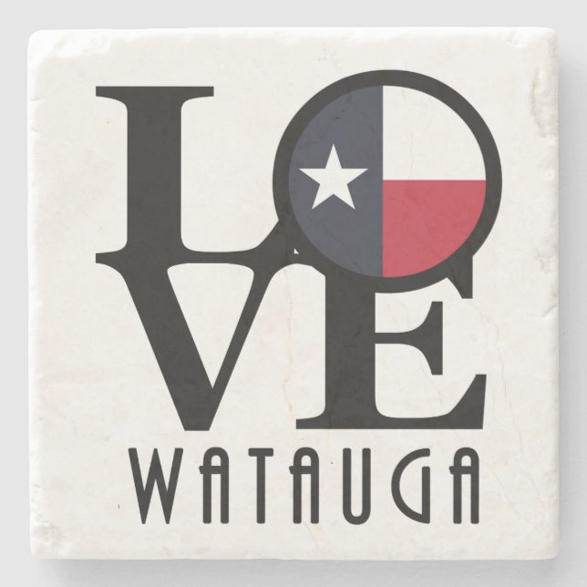 LOVE Watauga Texas Stone Coaster (Front)