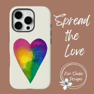 "LOVE" Watercolor Heart  iPhone 16 Pro Case
