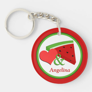 Love & Watermelon - Personalised Acrylic Keychain
