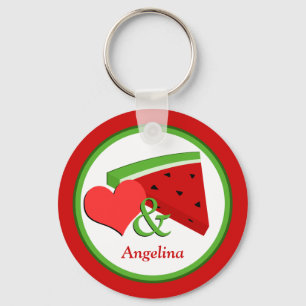 Love & Watermelon - Personalised Basic Keychain