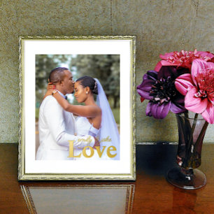 Love Wedding Custom Photo and Text  Foil Prints