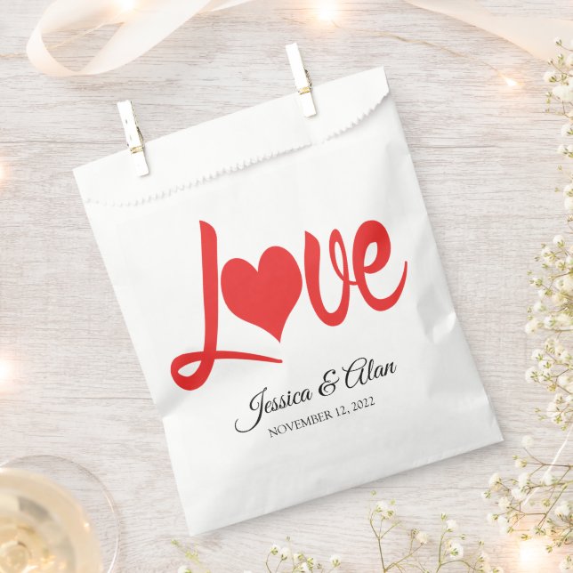 Love Wedding Favour Bags (Clipped)