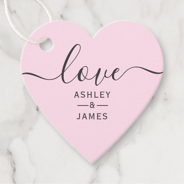 Love Wedding Favour Tag, Heart Wedding Gift Tag (Front)