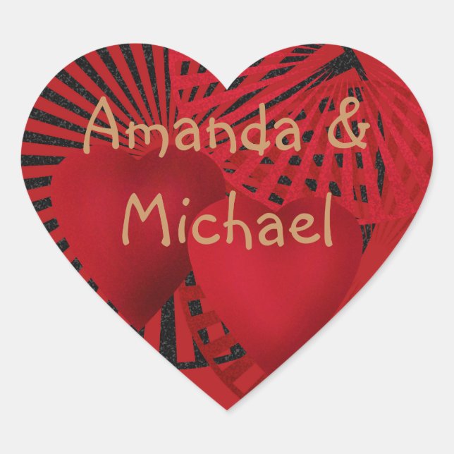 Love ,Wedding Heart Sticker (Front)