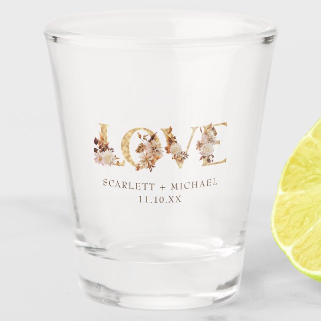 Love Wedding Shot Glass (Love Fall Wedding Shot Glass by Painted Paperie
)