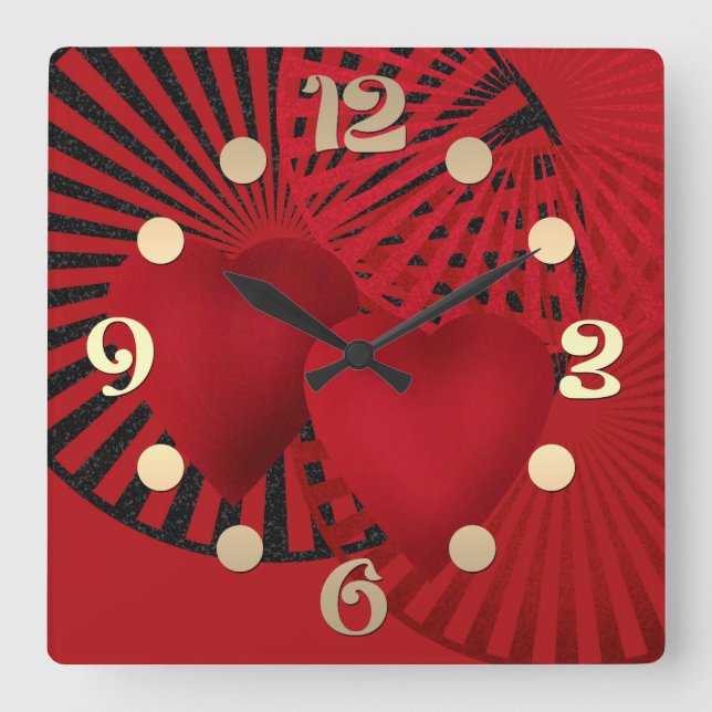 Love ,Wedding Square Wall Clock (Front)