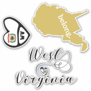 Love West Virginia, Sheet of Die Cut Stickers