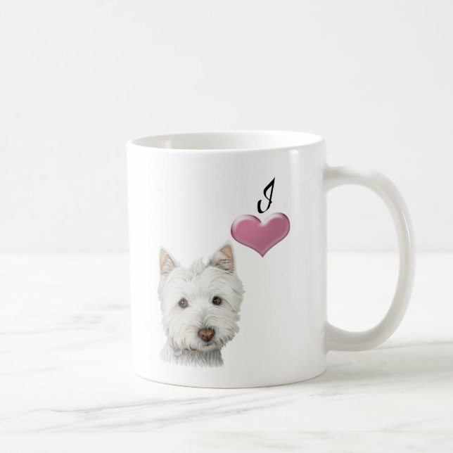 Love Westie Dog Art Mug (Right)