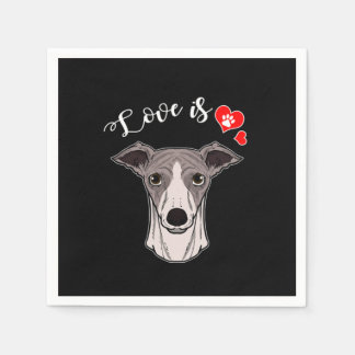 Love Whippet Dog Owner Paw Heart Gift Napkin
