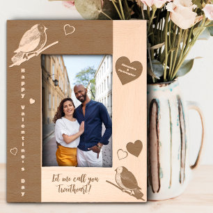 Love Whispers of the woods, Valentines Birds Etched Frames