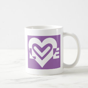 Love White and Purple Coffee Mug
