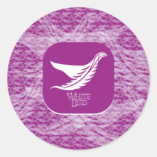 LOVE WHITE BIRD BY MASANSER CLASSIC ROUND STICKER (Front)