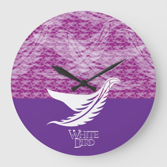 LOVE WHITE BIRD BY MASANSER LARGE CLOCK (Front)