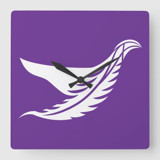 LOVE WHITE BIRD BY MASANSER SQUARE WALL CLOCK (Front)