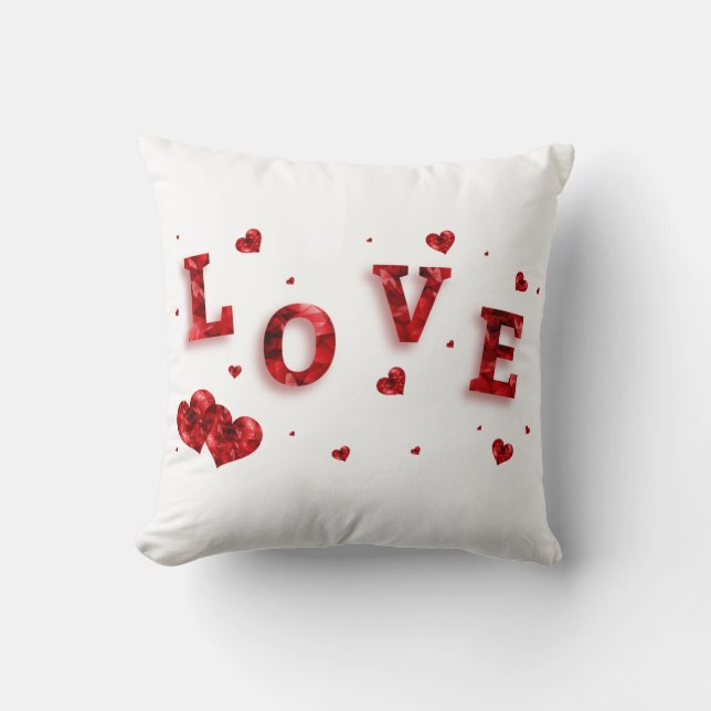 Love White/Black Reversible Decorative Pillow (Front)