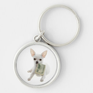 Love White Chihuahua Puppy Dog Keychain