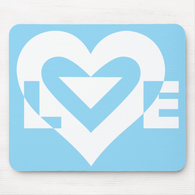 Love White on Blue Mouse Pad (Front)