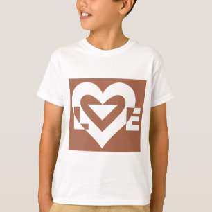 Love White on Brown T-Shirt