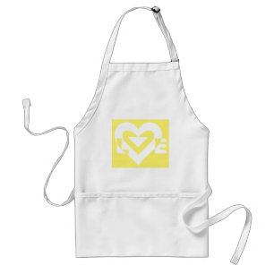 Love White on Yellow Standard Apron