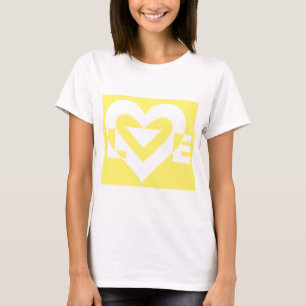 Love White on Yellow T-Shirt