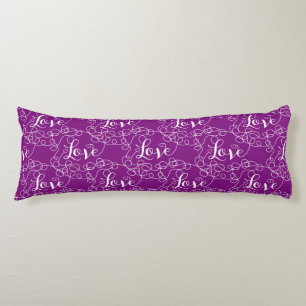 LOVE white seamless pattern with LINES Body Cushion