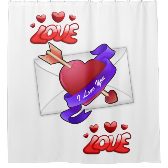 love white valentines day showercurtain shower curtain (Front)