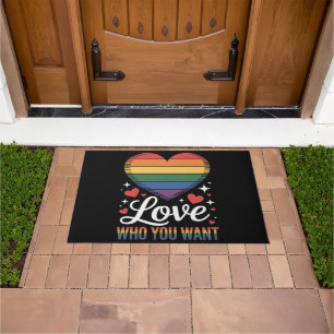 Love Who You Want Gay Pride LGBT Doormat