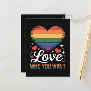Love Who You Want Gay Pride LGBT  Holiday Postcard