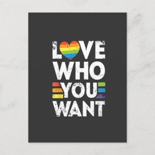 Love Who You Want LGBT Pride Month Invitation Postcard