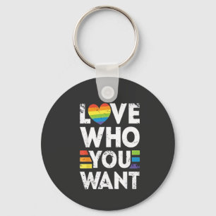Love Who You Want LGBT Pride Month Key Ring