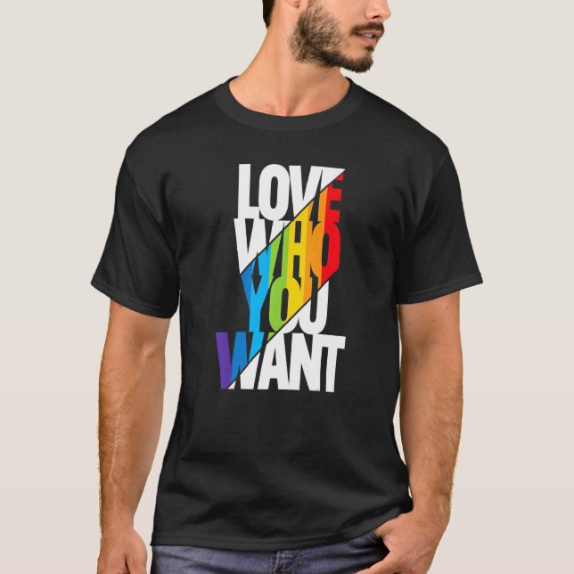 Love Who You Want Proud Mum Lgbt Gay Pride Messy B T-Shirt (Front)