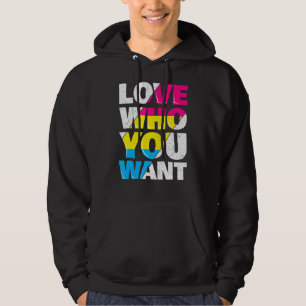 Love Who You Want Rainbow Flag Lgbtq Pansexual Hom Hoodie