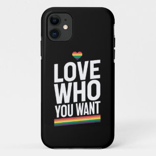 Love Who You Want Rainbow Gay Pride Flag LGBTQ Case-Mate iPhone Case